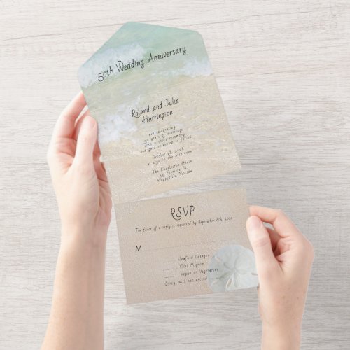 Seaside Wedding Anniversary Ceremony Invitation