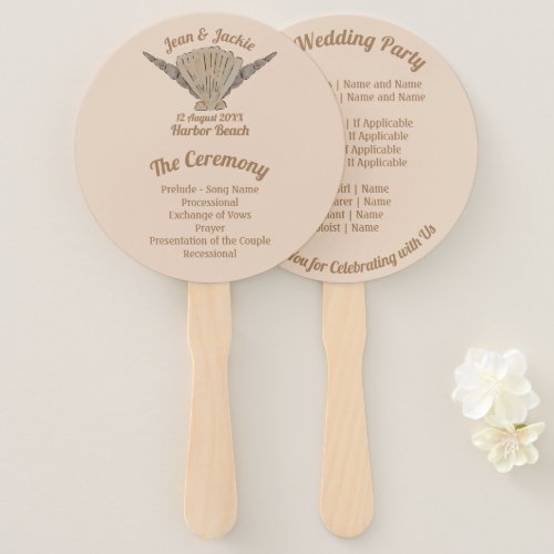 Seaside Wedding Beach Shells Hand Fan