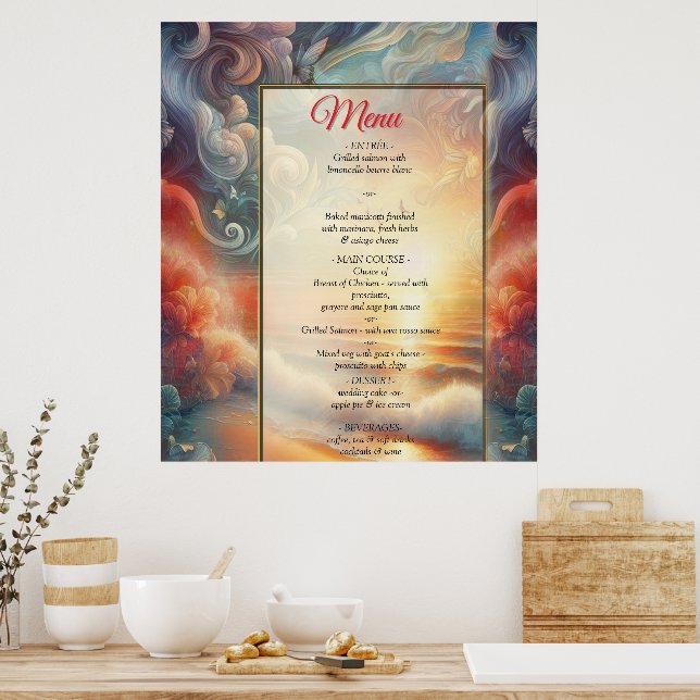 Seaside Wedding Celebrations on the Beach Poster (Kitchen)