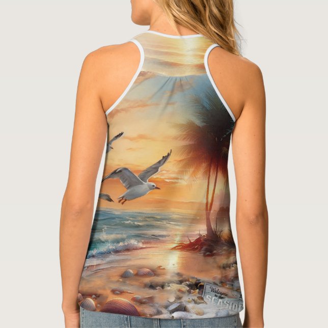 Seaside Wedding Celebrations on the Beach Tank Top (Back)