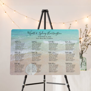 Seaside Wedding Sand Dollar Seating Chart Foam Board