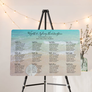 Seaside Wedding Sand Dollar Seating Chart Foam Board