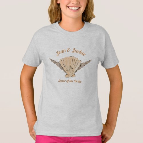 Seaside Wedding Sister of the Bride Sea Shells T_Shirt