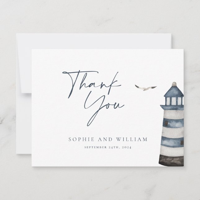 Seaside Wedding Thank You Card (Front)