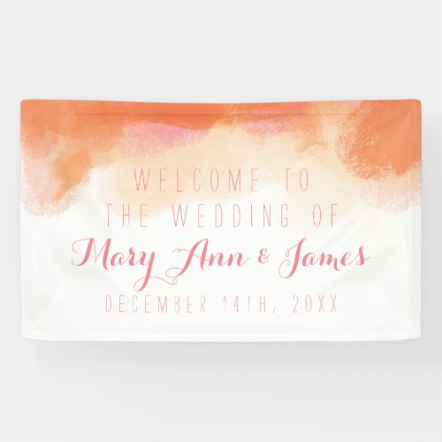 Seaside Wedding Welcome Blush Watercolor Banner