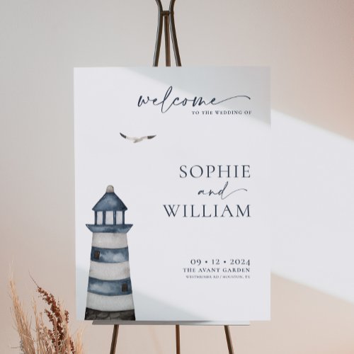 Seaside Wedding Welcome Foam Board