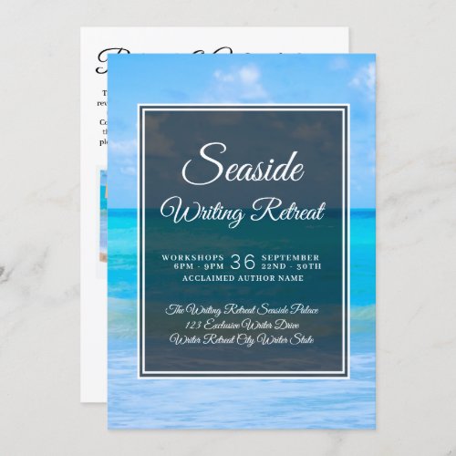 Seaside Writing Retreat Author Life Coach Business Invitation