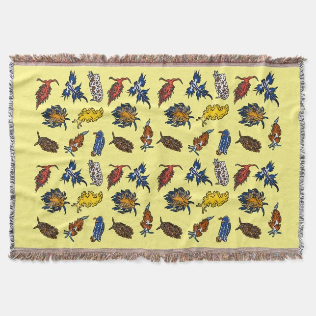 Seaslug Nudibranch Throw Blanket (Front)