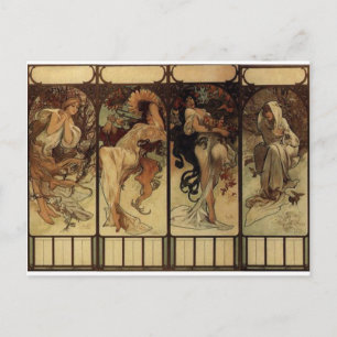 Season by Alphonse Mucha Postcard