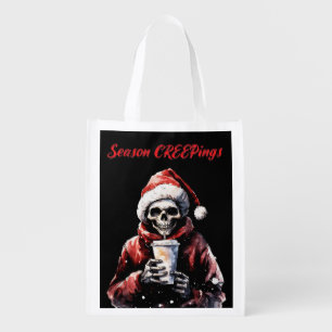 Season Creepings Christmas Skeleton Grocery Bag