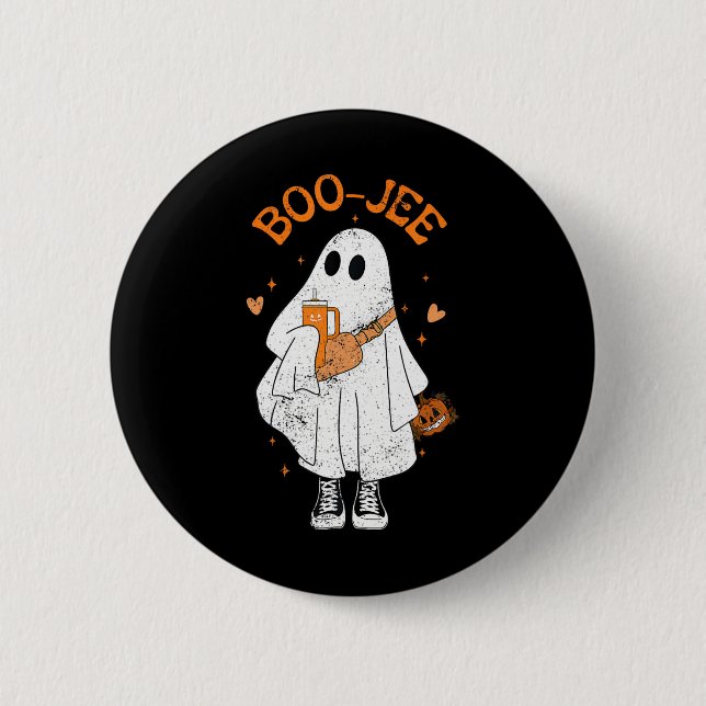 Season Cute Ghost Halloween Boujee Boo Jee 1  Button (Front)