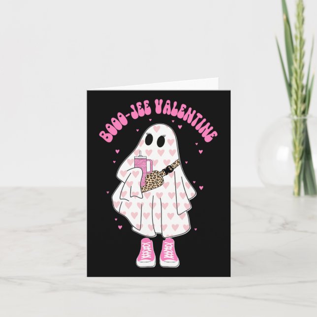 Season Cute Ghost Valentine Costume Boujee Boo-jee Card (Front)