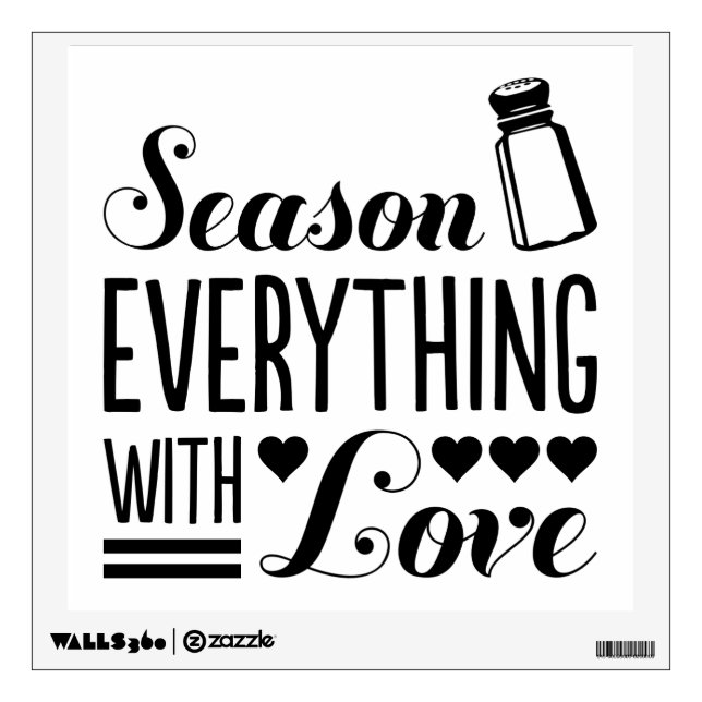 Season Everything with Love Kitchen Quote Wall Decal (Front)