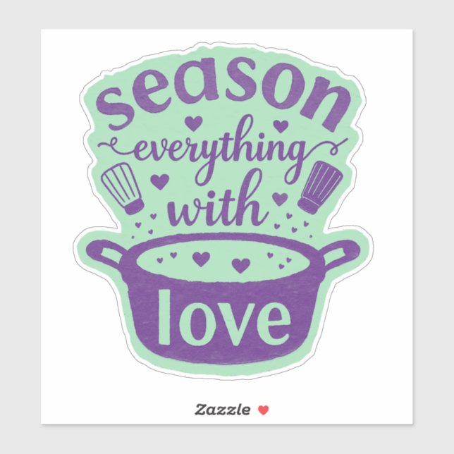 Season Everything With Love Quote Kitchen Wall Sticker (Sheet)