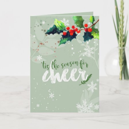 Season For Cheer Holiday Holly Berry Card