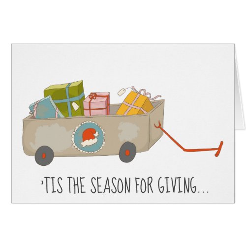 Season for Giving Holiday Cart Christmas Card
