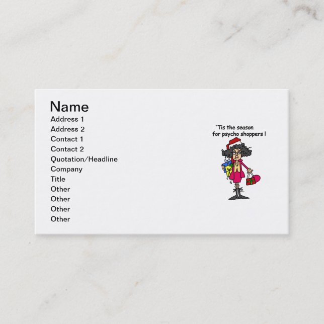 Season For Psycho Shoppers Business Card (Front)