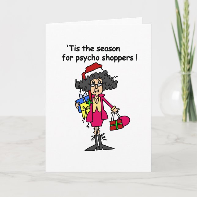 Season For Psycho Shoppers Holiday Card (Front)