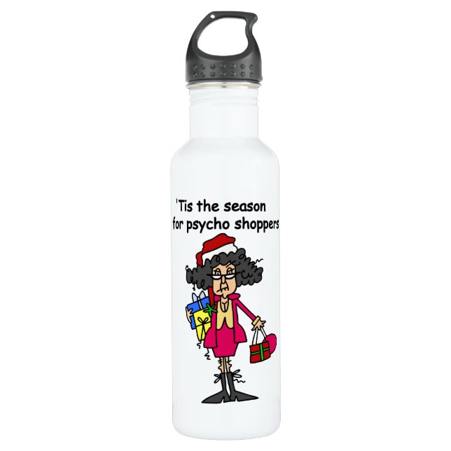 Season For Psycho Shoppers Stainless Steel Water Bottle (Front)