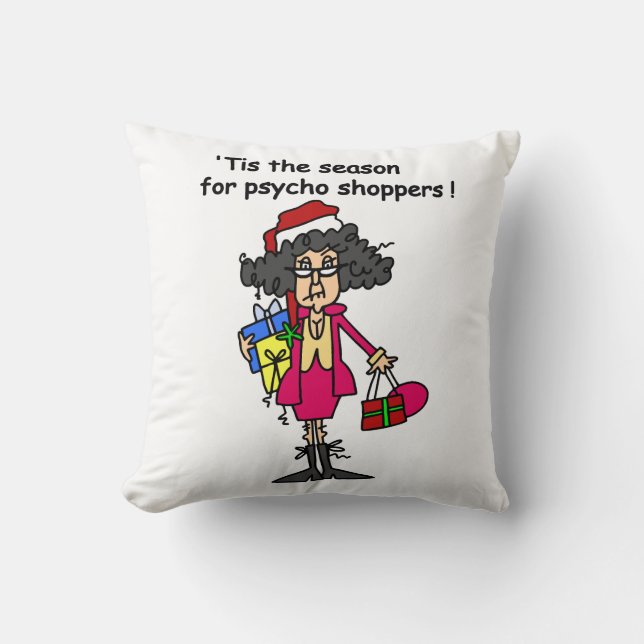 Season For Psycho Shoppers Throw Pillow (Front)
