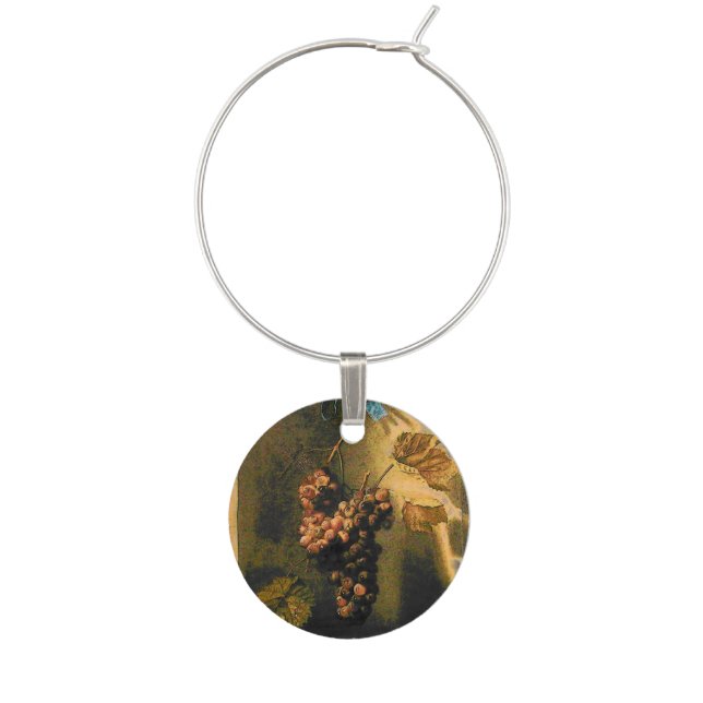 SEASON FRUITS,PROSPERITY/GRAPES,GRAPE VINES,Yellow Wine Charm (Front)