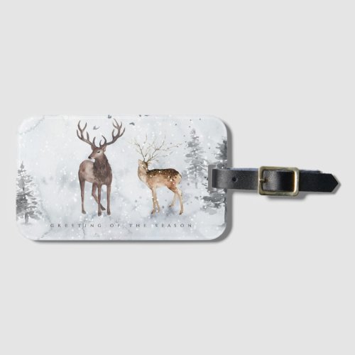 Season gratings Christmas Deer Illustration Luggage Tag