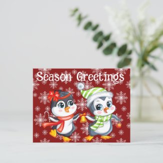 Season Greeting Penguins 