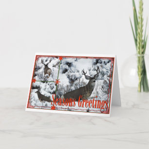 Season Greetings Buck Deer Holiday Card