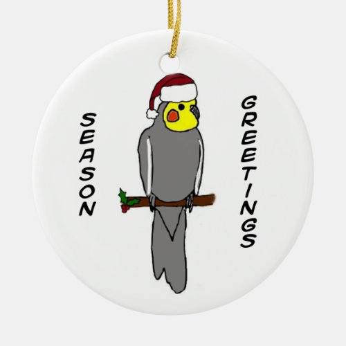 Season Greetings Cockatiel Christmas Ornament