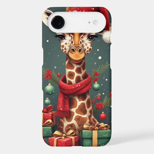 Season Greetings Giraffe Case-Mate iPhone Case (Back)