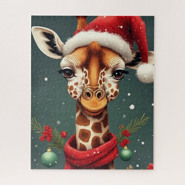 Season Greetings Giraffe Jigsaw Puzzle (Vertical)