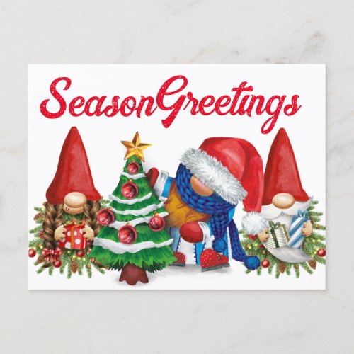Season Greetings Gnomes Postcard