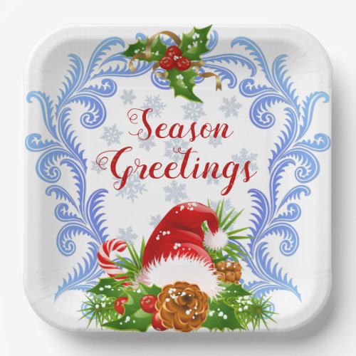 Season Greetings Paper Plates