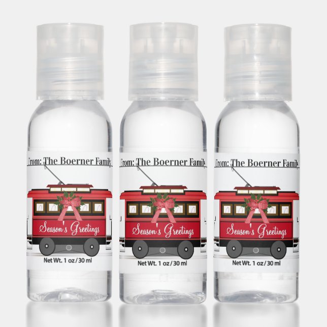 Season Greetings Trolley From Name Hand Sanitizer (Set)