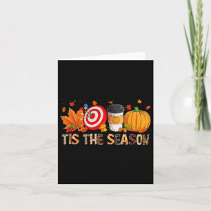 Season Leopard Pumpkin Darts Halloween Fall Leaf Card