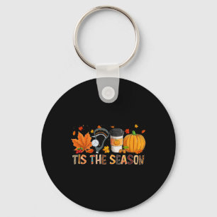 Season Leopard Pumpkin Lacrosse Halloween Fall Lea Keychain