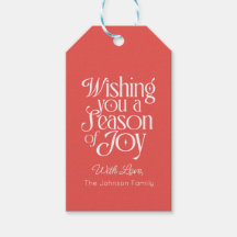 Season of Joy Holiday Gift Tag Personalized