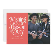 Season of Joy Holiday Photo Card Personalized