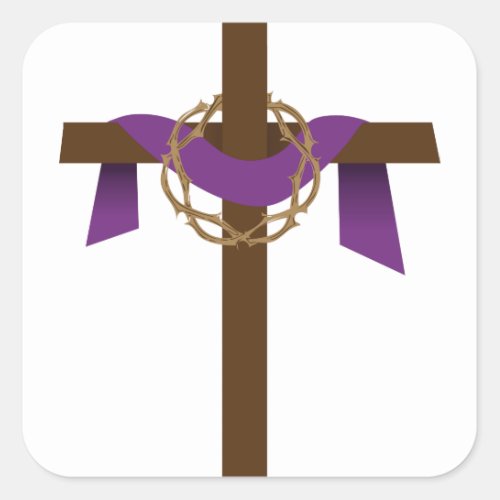 Season Of Lent Cross Square Sticker