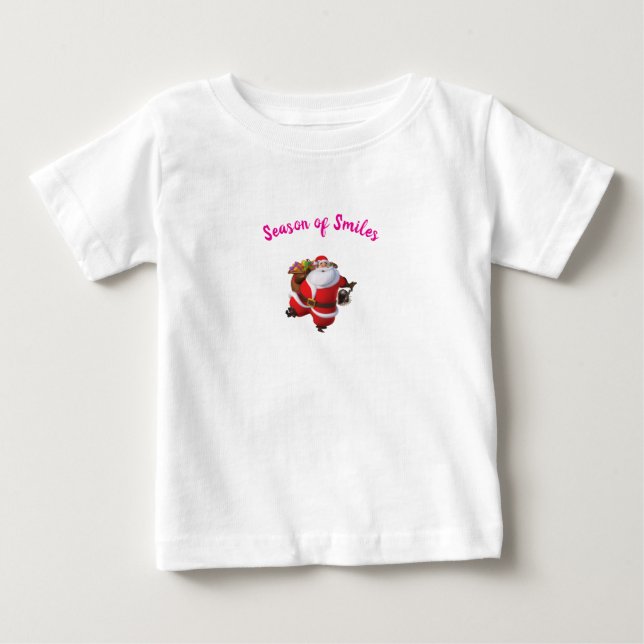 Season of Smiles – Cute Baby Christmas T-Shirt (Front)