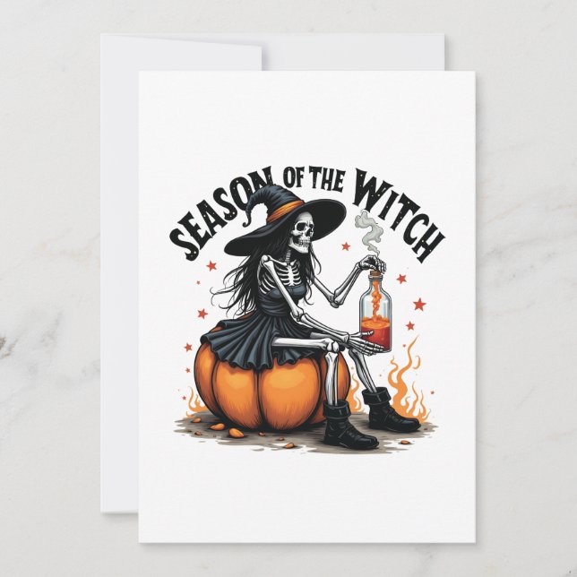 Season Of the Witch Spooky Hallowee Wtich  Invitation (Front)