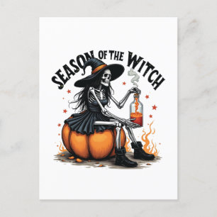 Season Of the Witch Spooky Hallowee Wtich Postcard