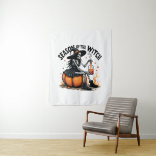 Season Of the Witch Spooky Hallowee Wtich Tapestry
