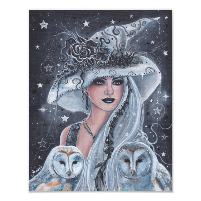 Season of the witch with owls by Renee Lavoie Photo Print (Front)