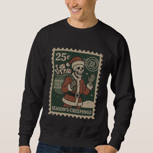 Season’s Creepings Skeleton Delivery Men’s Sweatshirt (Front)