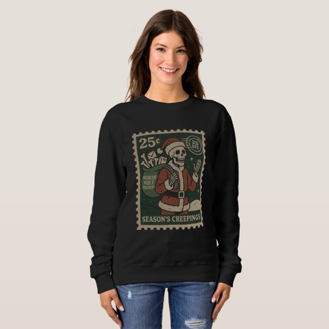 Season’s Creepings Skeleton Delivery Women’s Sweatshirt (Front Full)