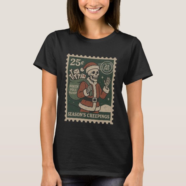 Season’s Creepings Skeleton Delivery Women’s T-Shi T-Shirt (Front)