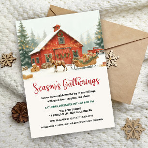 Season’s Gatherings Christmas Party Invitation 