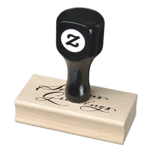 Season’s Greeting Script Calligraphy Rubber Stamp (Stamp)