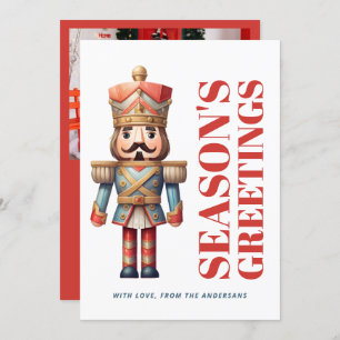 Season’s Greetings Bold Nutcracker Family Photo Holiday Card